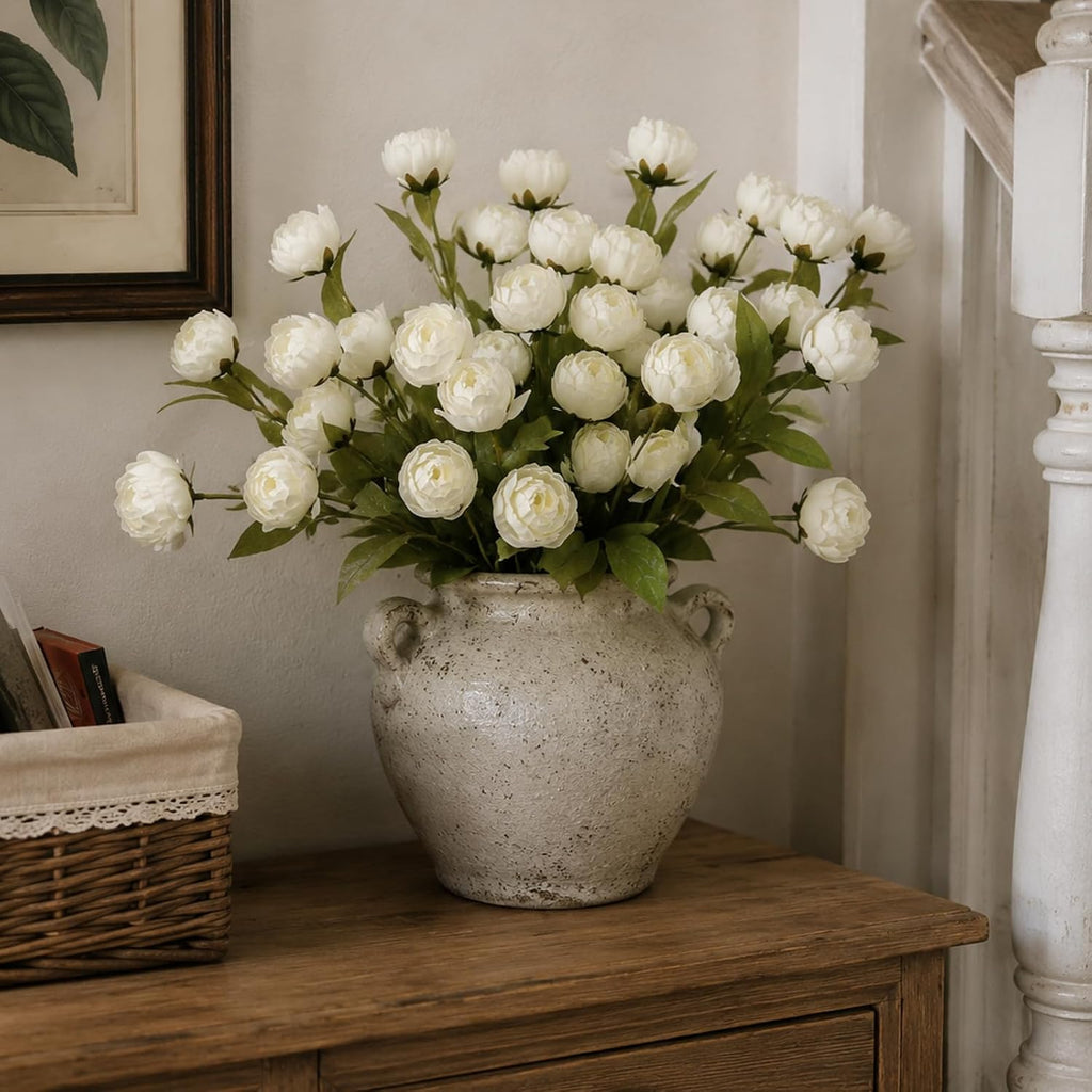 Faux Peonies Artificial Flowers for Vase - 29" Bulk Silk Fake Peonies Flower Stems, Real Touch Fake Flowers - Set of 6