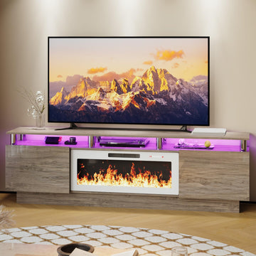 80 Inches for TVs up to 90 Inches TVs with 36'' Electric Fireplace & Remote, Modern Entertainment Center with Luxury
