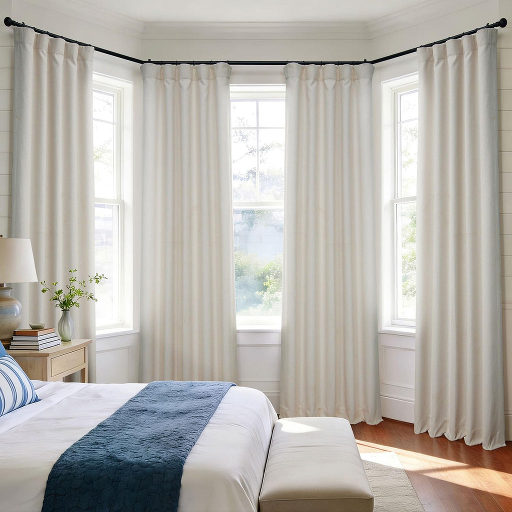 Faux Linen Curtains (1 Panel) - 50W X 108L, Birch Taupe