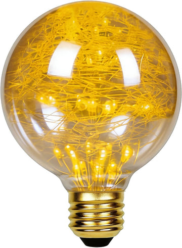 Classic Edison LED Firework Bulb G30, 3W (15W Equivalent), 150 Lumens, 2000K Warm White, E26 Base, 110-130V