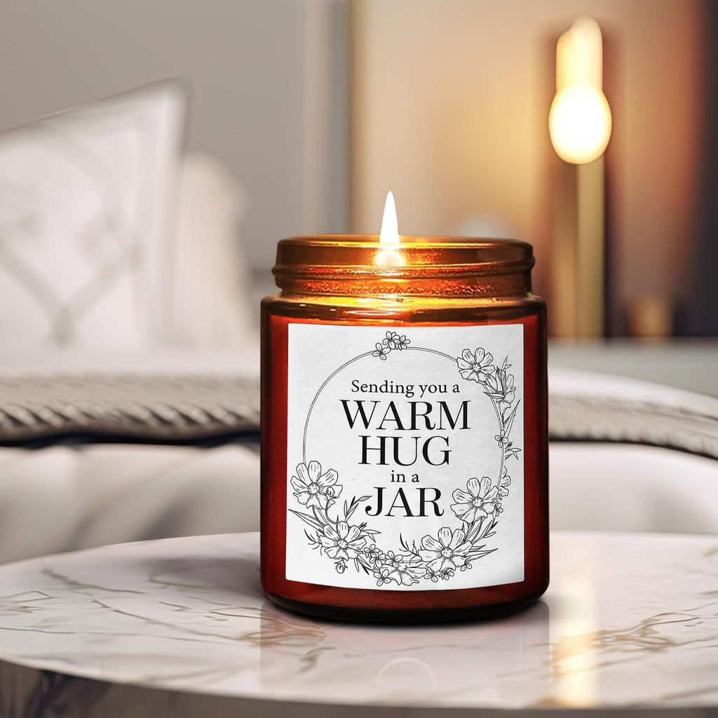 Sending Hug Gifts for Women Men - Warm Hug Candle - Relaxation Get Well Sympathy Gift Anxiety Stress Relief - Gift