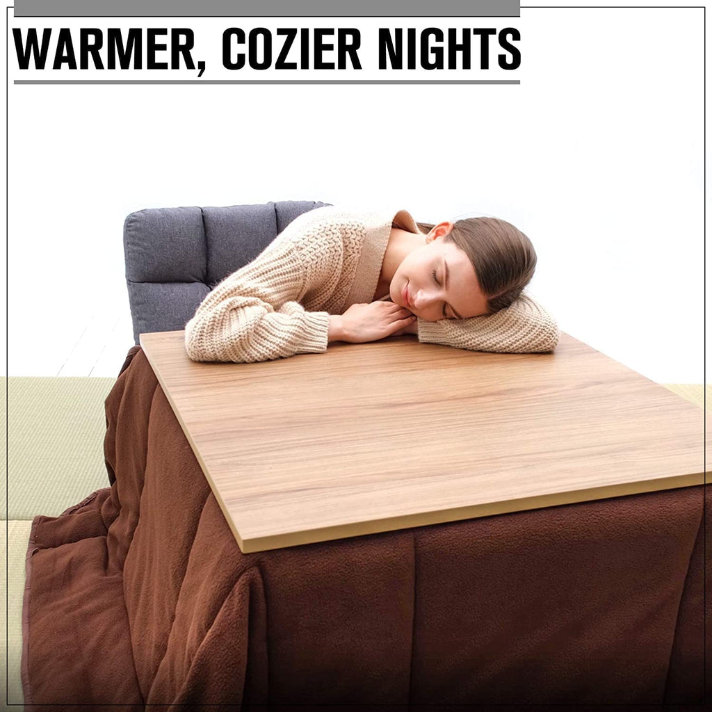 Japanese Kotatsu Heated Table, 120V Heater, Black, 29 x 29 in