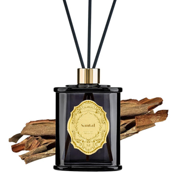8.4 oz Large Reed Diffuser | Santal(Sandalwood) Scent Oil Diffuser with Sticks | Bedroom Bathroom Living Room Decor