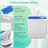 28 Lbs Portable Washing Machine, Portable Washer for Apartment with 18 Lbs Washer, 10 Lbs Spinner, Mini Compact Top