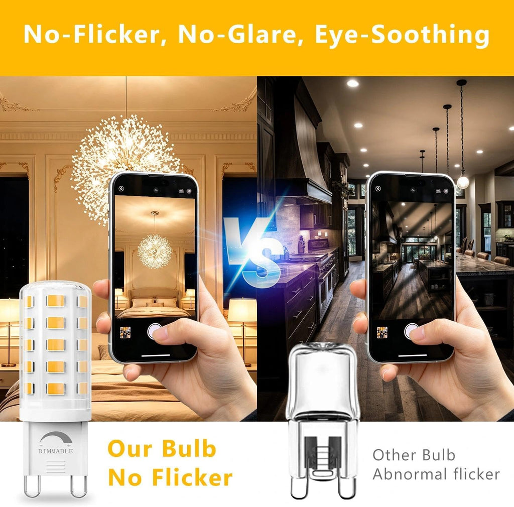 12 Pack G9 LED Bulb Dimmable 4W 3000K Warm White,40 Watt Eq, 120V