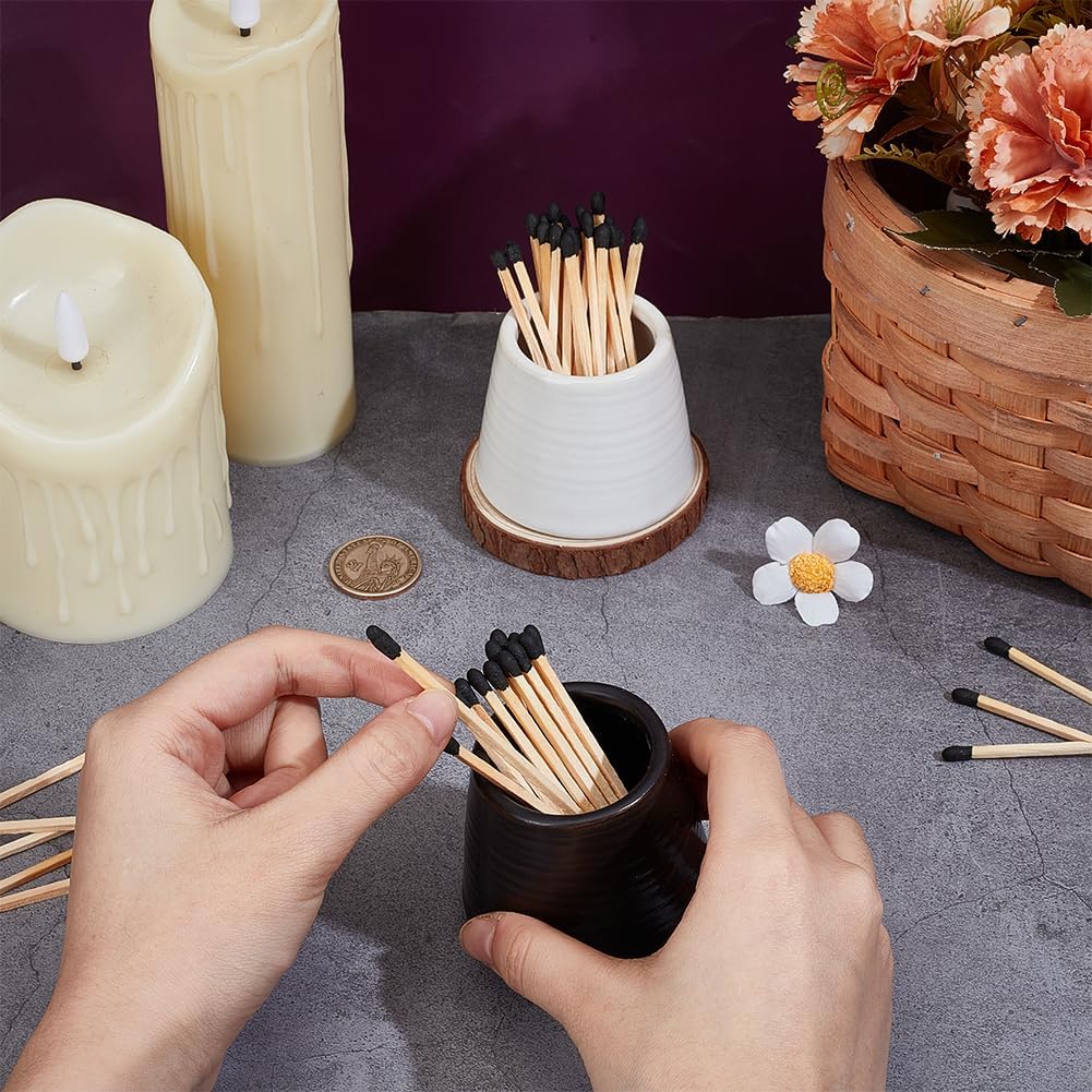 Match Holder Ceramic White Black Match Box House Matchstick Holder Pot Minimalist Cute Home Decor Matches - Set of 2