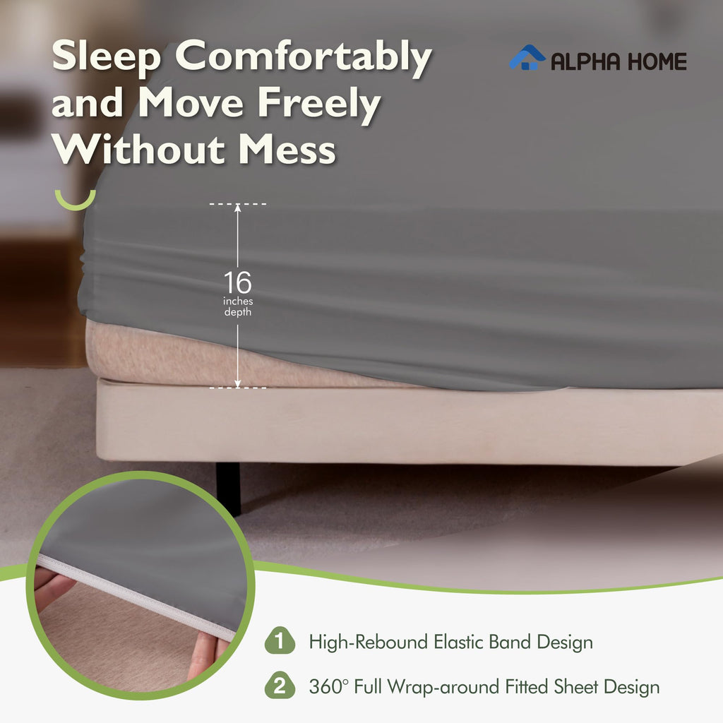 Deep Pocket California King Sheet Set, 100% Organic Viscose Derived from Bamboo, Bedding Sheet Set, Moisture-Wicking