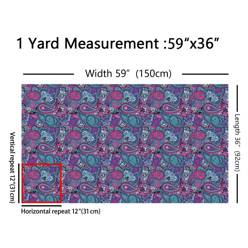 Abstract Floral Art Waterproof Fabric by The Yard Retro Mid-Century Ethnic Boho Style Decorative Fabric Soft