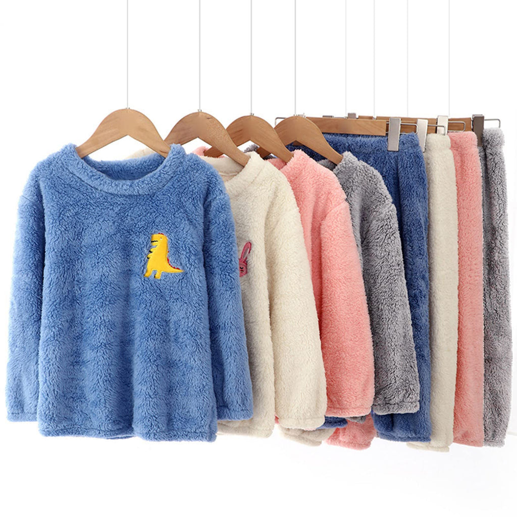Pajamas Fleece Pajama Set Winter Warm Plush Tops Pants Outfits Sleepwear Sherpa Cozy Fuzzy Pj Sets Soft Comfy 2 Piece