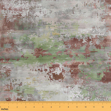Modern Abstract Fabric by the Yard, Brown Green Watercolor Pastel Tie Dye Decorative Fabric for Boys Girls Vinatge
