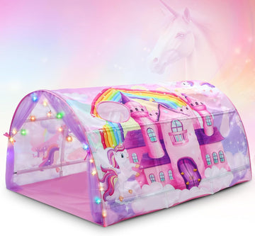 Unicorn Bed Tent Kids Twin Tent Reading Corner Castle Playhouse