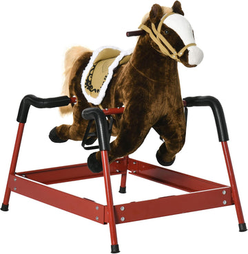 Kids Spring Rocking Horse Ride on Horse for Girls and Boys Dark Brown