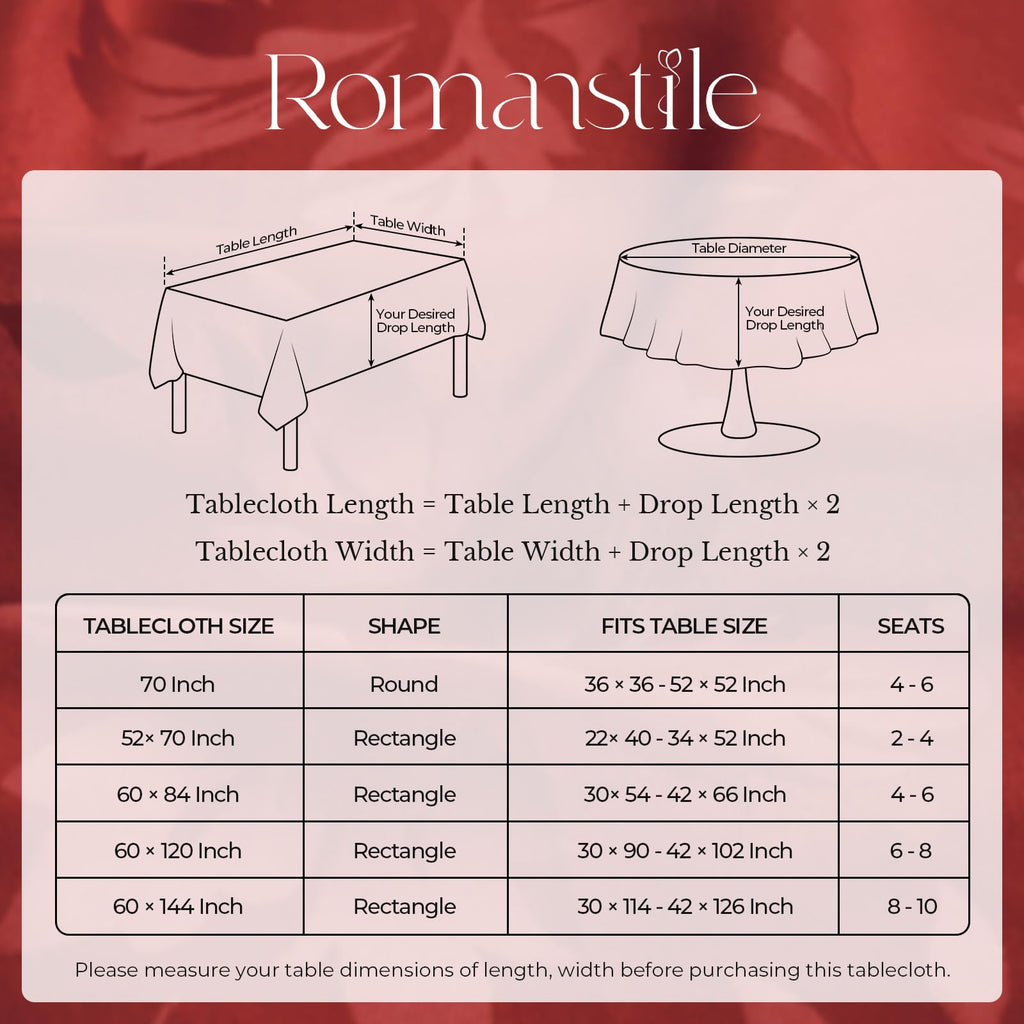Christmas Jacquard Round Tablecloth 70 Inch, Red