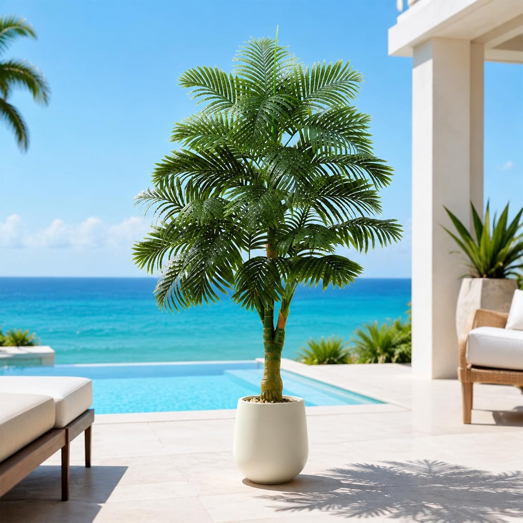 Artificial Golden Cane Palm Tree 6FT, Tropical Large Fake Plants
