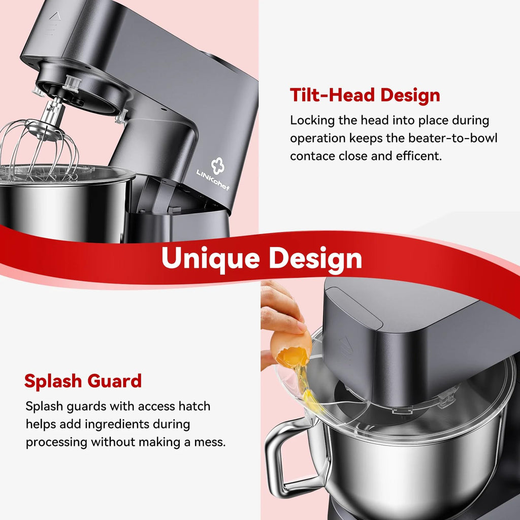 7.4 QT Stand Mixer 800W, 12-Speed Tilt-Head Kitchen Mixer