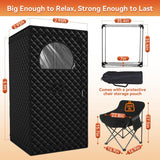 Upgraded Portable Sauna for Home, Large Size Personal Sauna Box with 3L 1300W Steamer, Big Folding Chair