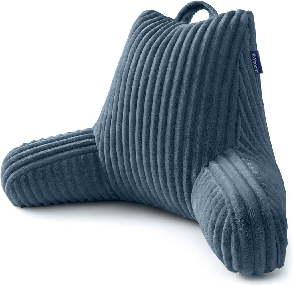 Reading Pillow for Sitting up in Bed, Adjustable Memory Foam Bed Rest Pillow, Wide-wale Plush Cover Machine Washable