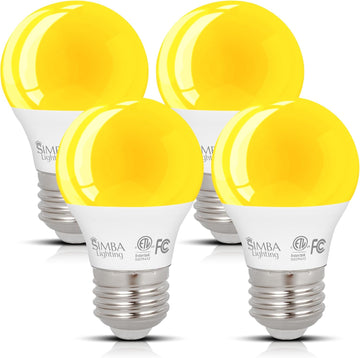 LED Bug Non-Attracting A15 Yellow Bulb ETL Listed 5W, 4 Pack