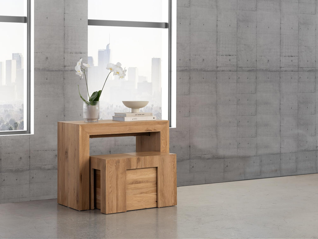 Solid Wood Extendable Dining Table, Natural