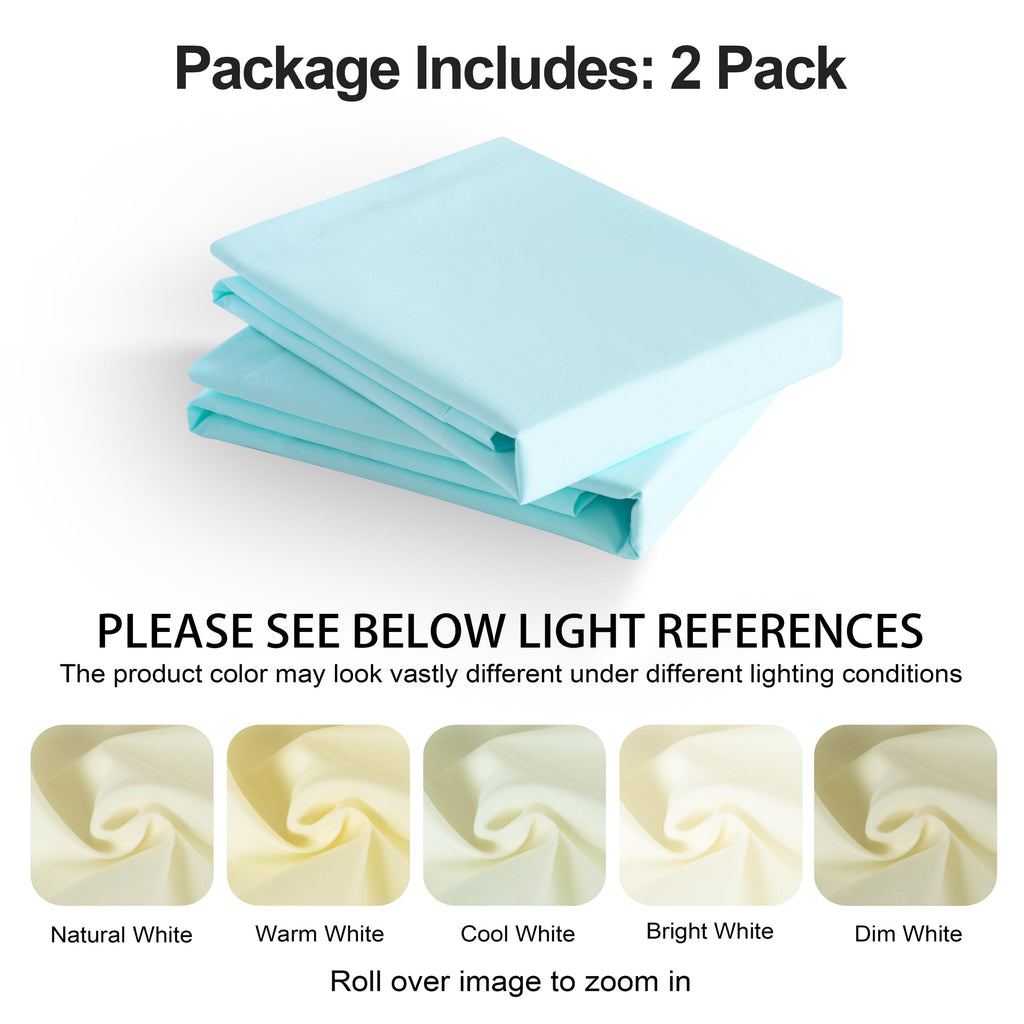 Euro Pillow Shams, Set of 2, Microfiber, Light Blue