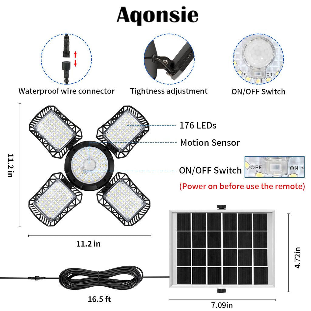 Solar Shed Light Outdoor Indoor, Solar Powered Motion Sensor Pendant Light Daytime Available, Solar Indoor