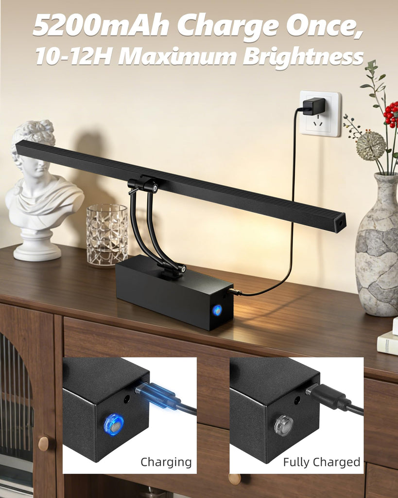4 Pack 16-Inch Picture Light with Remote, 5200mAh Battery Operated