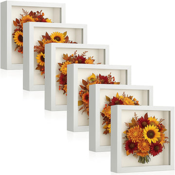 6 Pieces Shadow Box Picture Frame, White, 12 X 12 Inch
