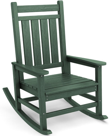 HDPE Rocking Chair, Oversized Rocking Chair for Adults, Green
