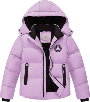 Boys' Winter Coat Kids Puffer Winter Jacket Thick Fleece Lined Warm Hooded Outerwear Coats for Boys Girls