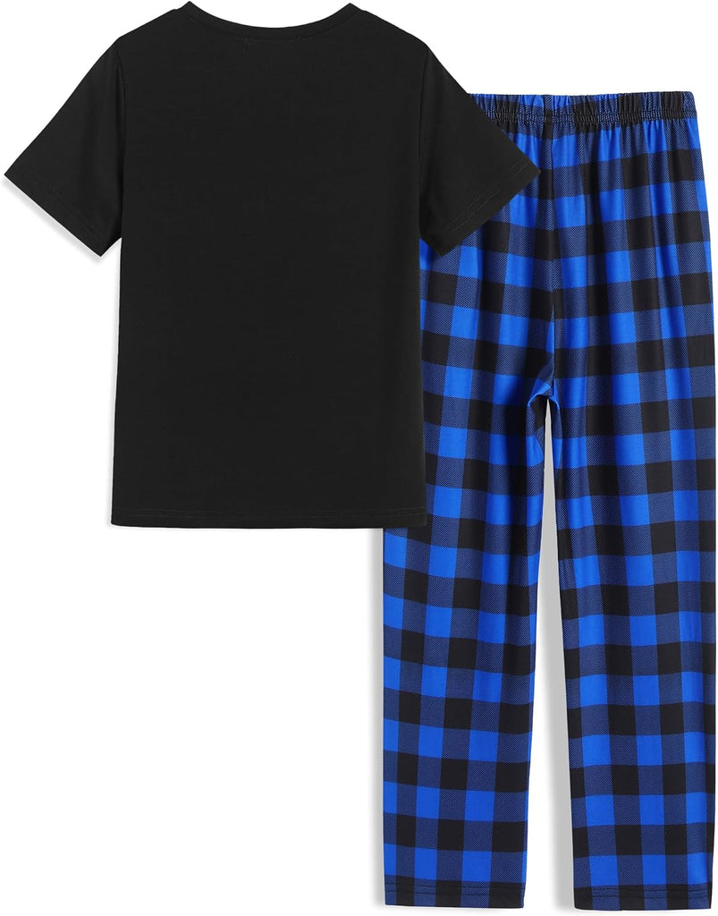 Boys Pajamas Short Sleeve Long Pants 2 Piece Pajama Set for Boys