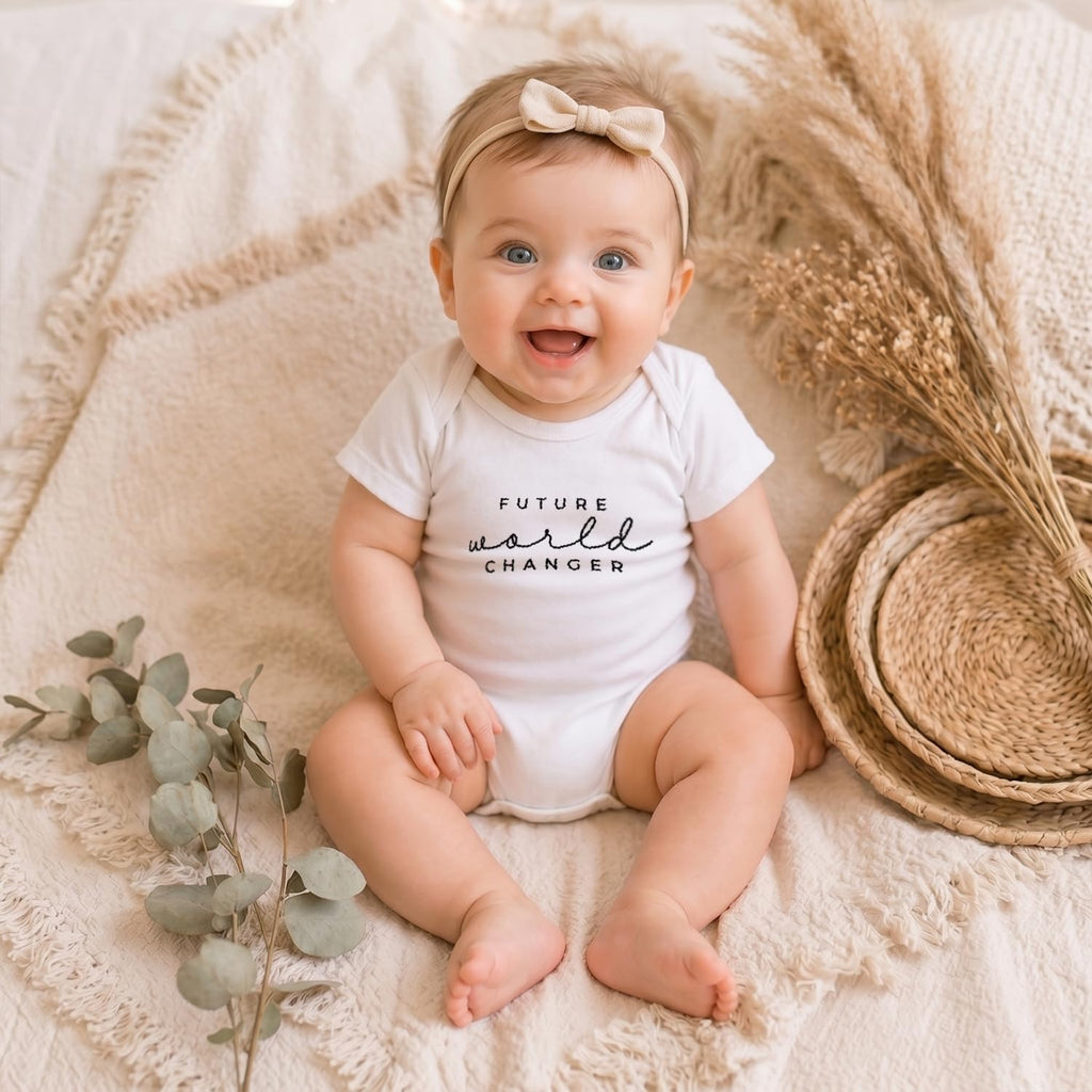 Organic Cotton Baby Onesie - Infant Bodysuit, Soft Breathable Outfit, Unisex Baby Clothes, Snap Closure