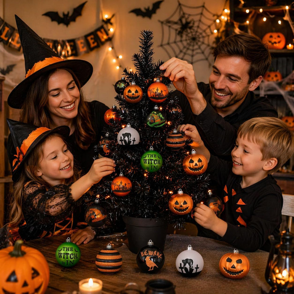 Large Halloween Ornaments Tree Decorations Indoor 3.2" - Set of 16