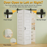 60" x 84" Pre-Assembled 5 Raised Panels Bifold Barn Door, Paintable White Primed Pre-Finished Bi Fol