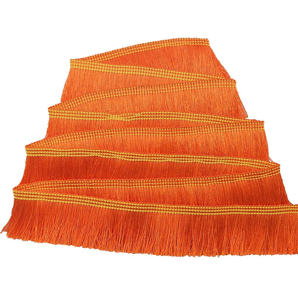 1" wide Decorative polyester Fringe Trim, Lace Trim, 5 yards (orange)