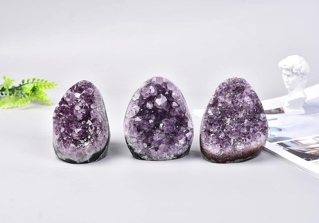 1 Pair Natural Agate Book Ends Small 2-3 LBS & Amethyst Cluster 0.5-1 LBS Irregular Polished 1P