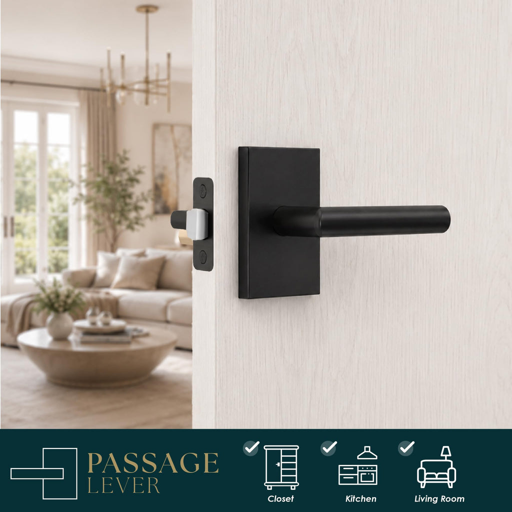 Ronn Door Handle (1 Pack), Interior Door Handle, Matte Black