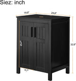 UEV Black 24" Bathroom Vanity Without Sink,Modern Freestanding Sink Cabinet,Stylish Bathroom Vanity Cabinet,Grooved