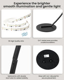 75 inch Dimmable LED Arc Floor Lamp with Foot and Remote Control, 3 Color Temperatures, 3000K-6000K Whites
