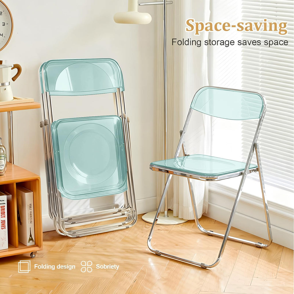 8 Pack Acrylic Folding Chair, Green
