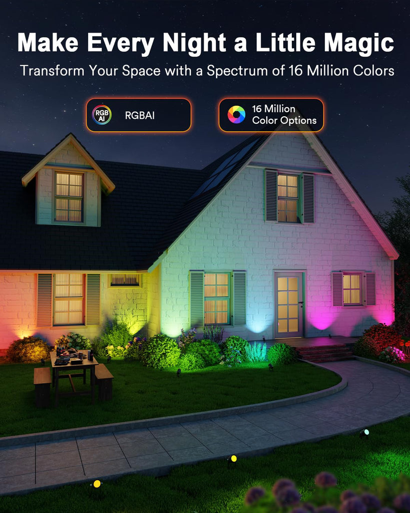 Upgraded Smart Landscape Lights, 56 ft Outdoor Spotlights, 6Pack