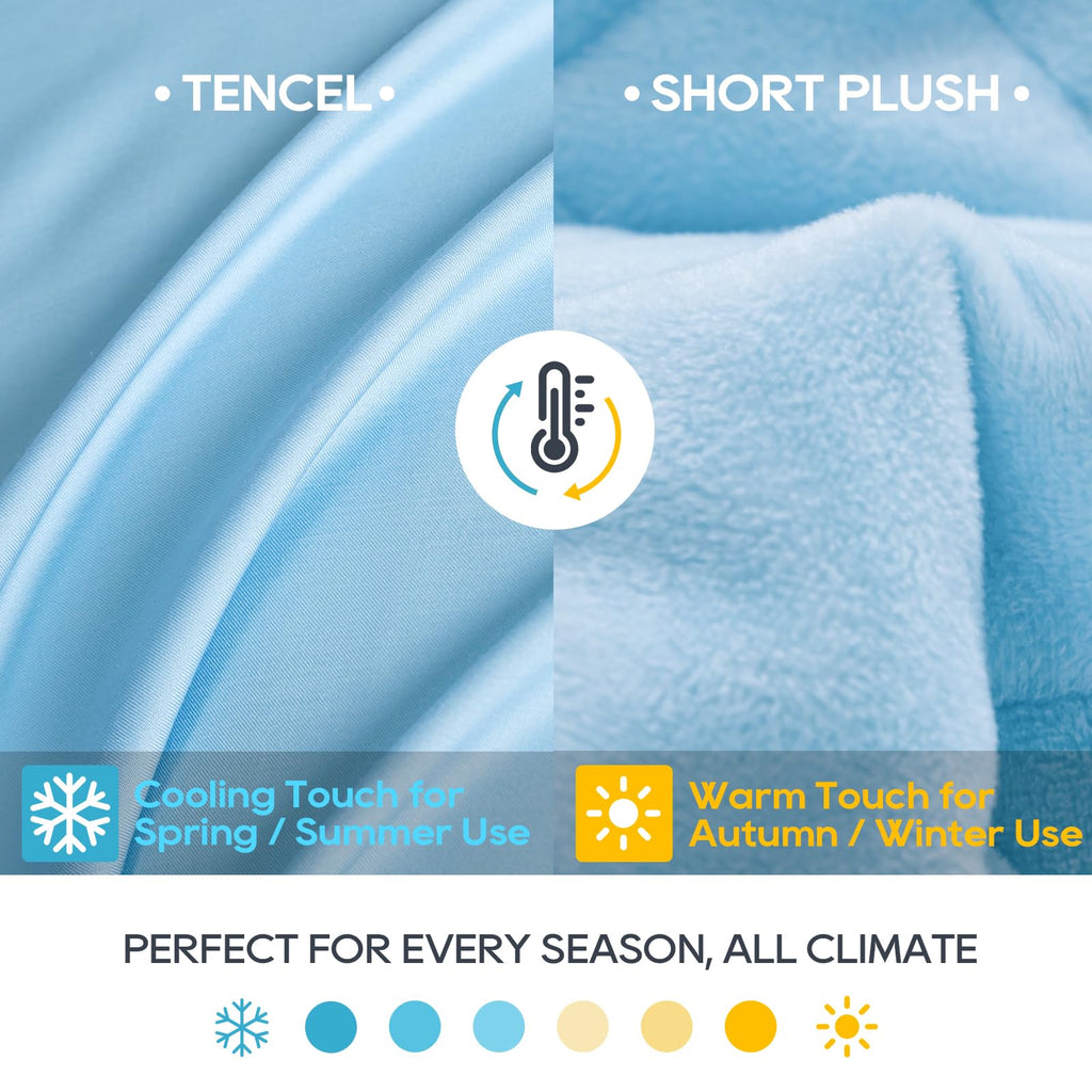 King Size Weighted Blanket 45lb(88''x104'', Dual-Sided), Cozy Warm Velvet & Cooling Tencel Fabric Reversible King