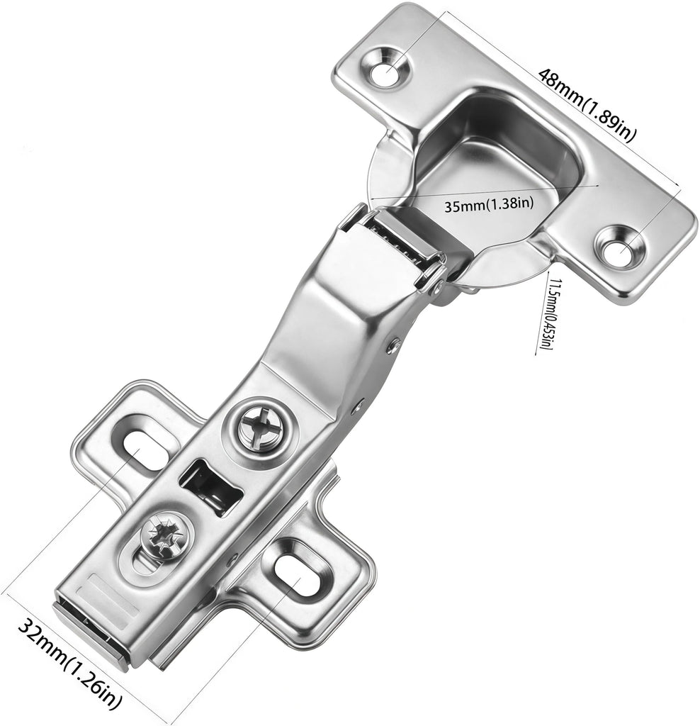 2-Pack Frameless Soft Close Inset Cabinet Hinges 50% Faster Install