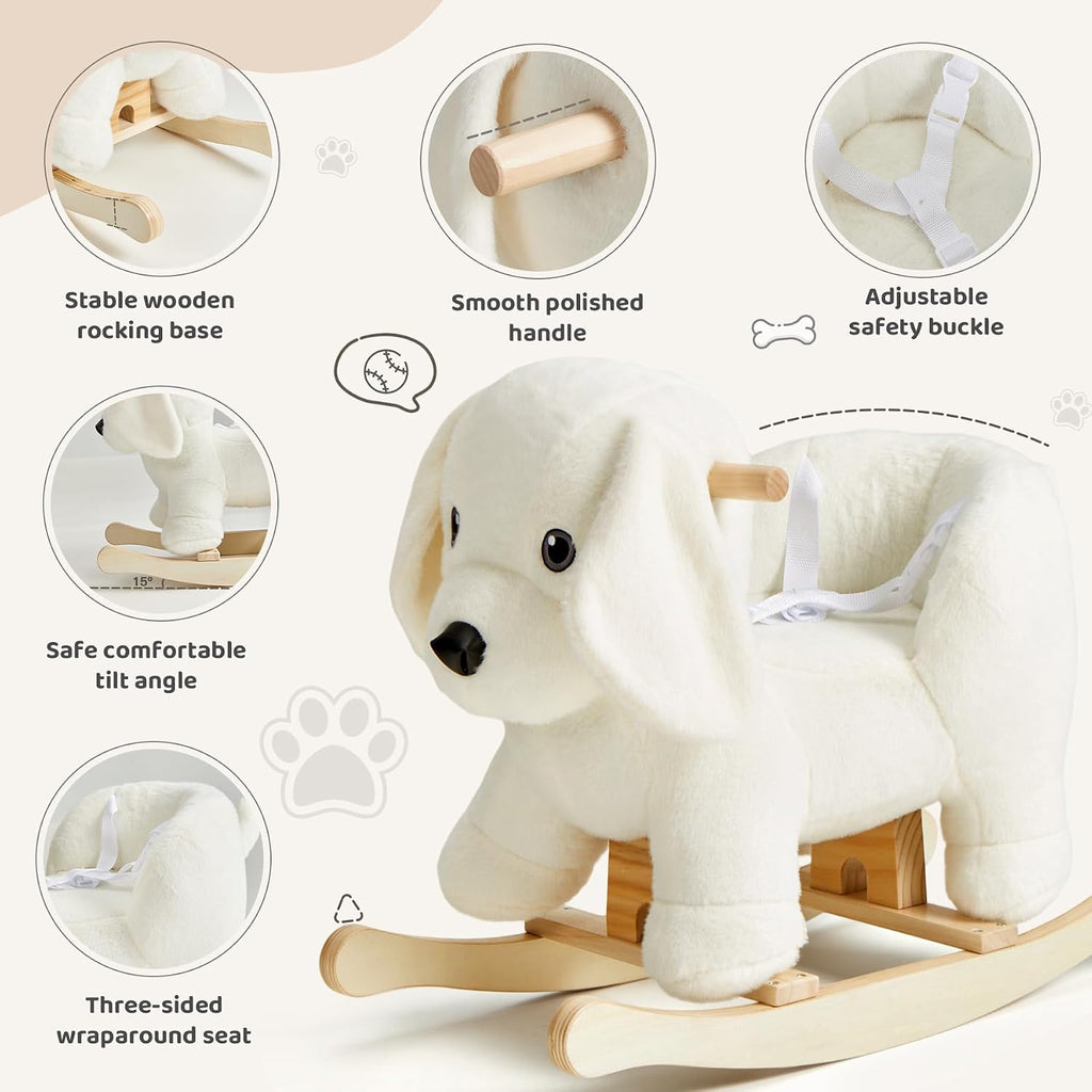 Baby Rocking Horse,Labrador Wooden Rocking Horse for Toddlers 1 Year Old