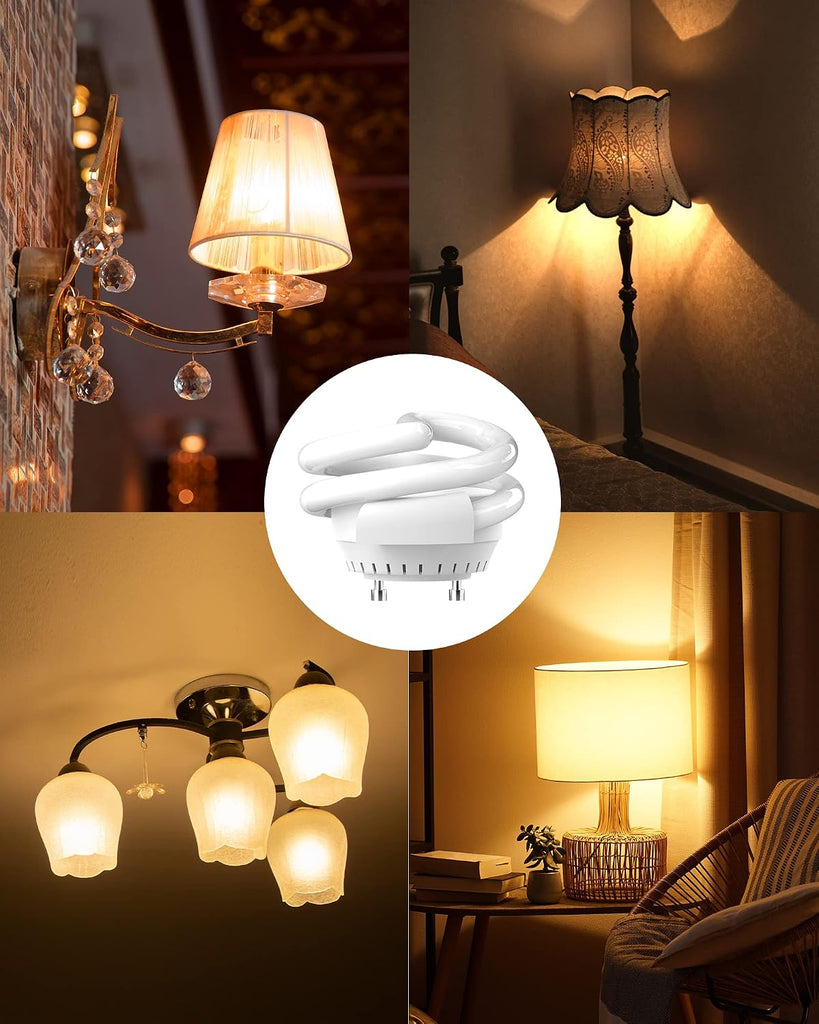 UL-Listed 13W T3 Spiral GU24 CFL Light Bulb 2700K Soft White 2Pack
