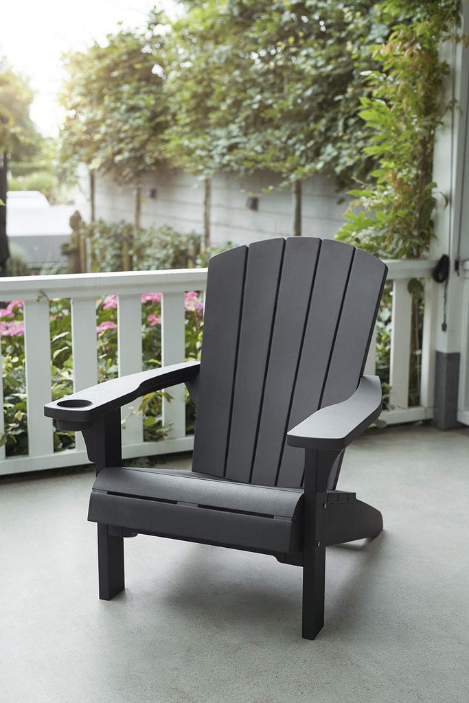 Alpine Adirondack 2 Pack Resin Outdoor Furniture Patio Chairs with Cup Holder-Perfect for Beach, Pool, and Fire Pit