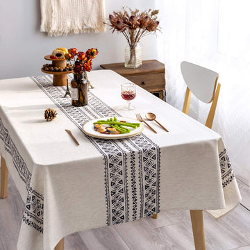 Modern and Minimalist Tablecloth Linen Fabric Decorative 52x70 Rectangle Printed Pattern Geometry Design Non-Fade