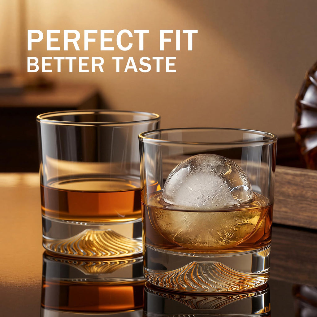 Old Fashioned Whiskey Glasses Set 4-9.5 oz Bourbon Glass