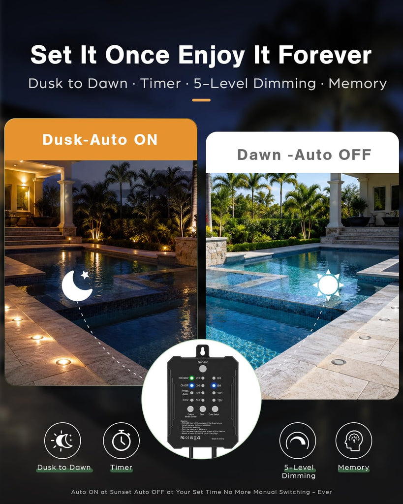 20 Packs Low Voltage Deck Lights Kit with Transformer IP67