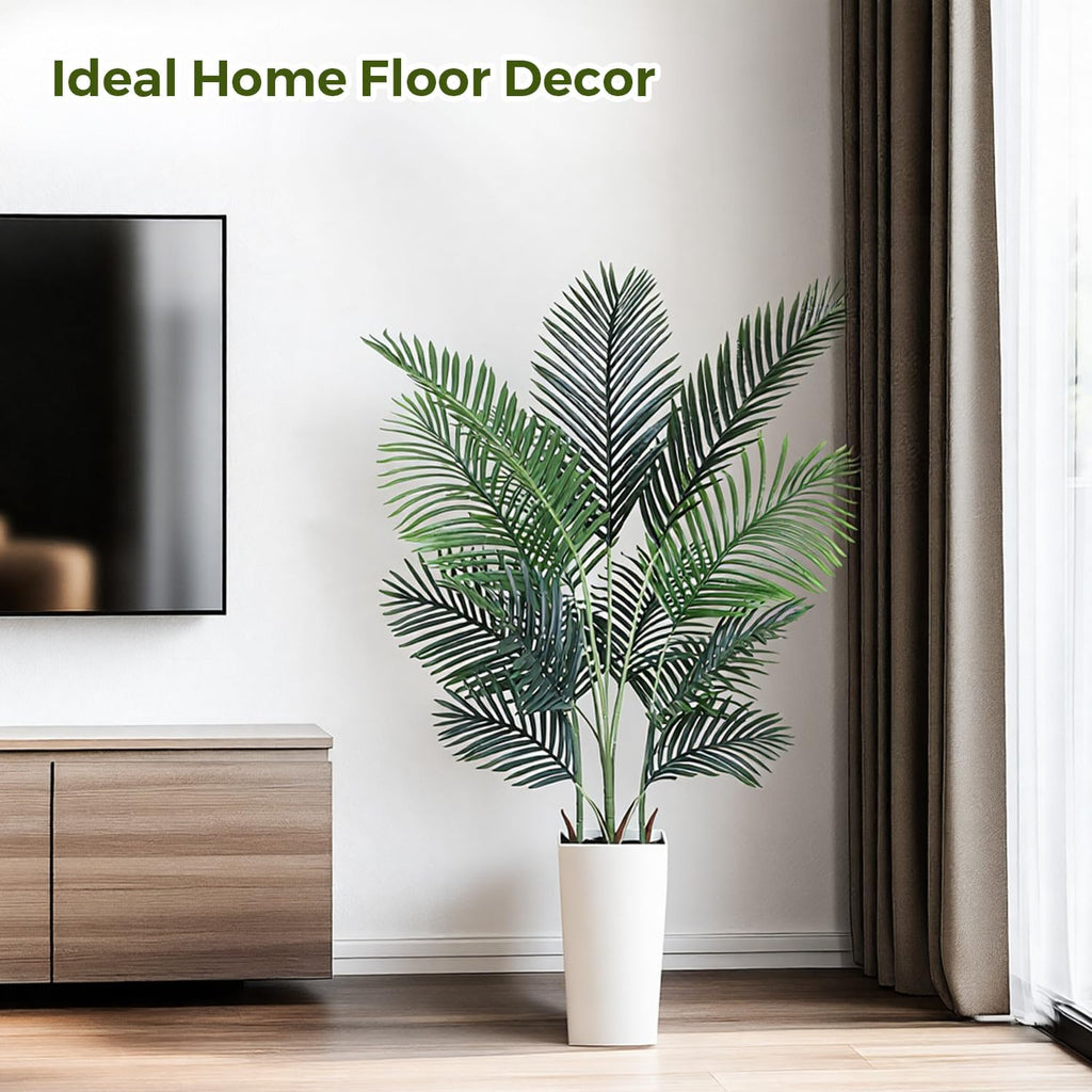 Artificial Palm Tree 5FT, 59" Fake Palm Tree, Faux Tree w/Nursery Pot