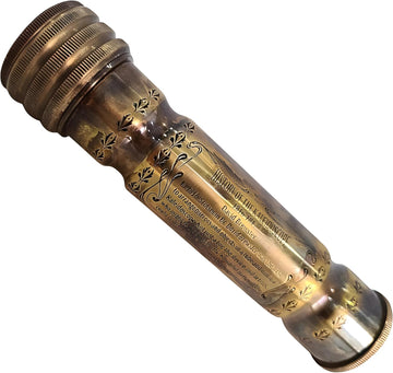 Handmade Vintage Brass Kaleidoscope - Antique Style Engraved Collectible for Desk Display - Unique Steampunk Gift &